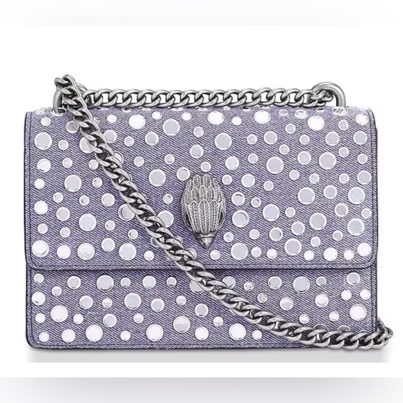 KURT GEIGER NWT Shoreditch Denim Studded Mini Convertible Shoulder Bag - Picture 4 of 15